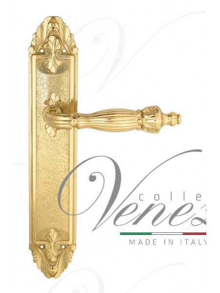Ручка дверная на планке проходная Venezia Olimpo PL90 полированная латунь