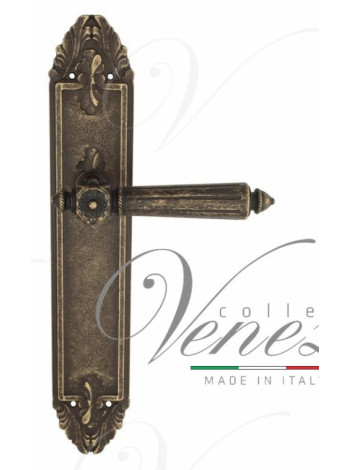 Ручка дверная на планке проходная Venezia Castello PL90 античная бронза