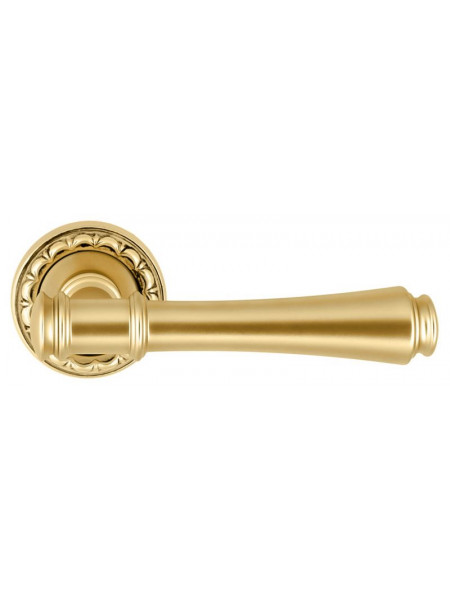Дверная ручка Extreza PIERO (Пьеро) 326 R02 французское золото + коричневый F59