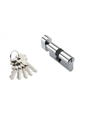 Цилиндровый механизм Adden Bau Cyl 5-60 Knob Chrome, Хром; Ключ-Вертушка