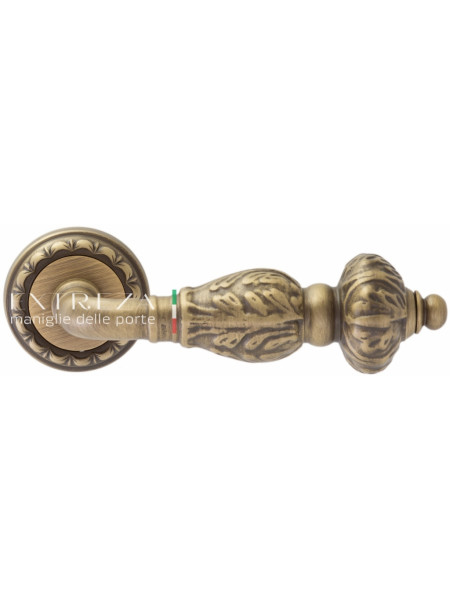 Ручка дверная на круглой розетке Extreza TESLA (Тесла) 315  R02 Бронза матовая F03