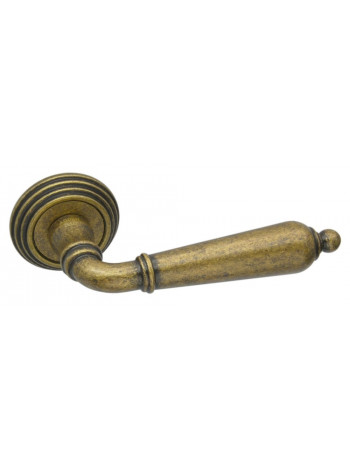 Ручка дверная на круглой розетке Adden Bau POMOLO V203 AGED BRONZE Состаренная бронза