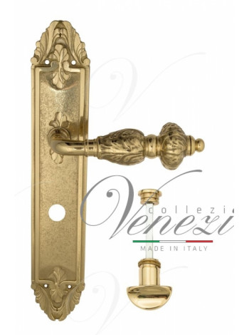 Ручка дверная на планке с фиксатором Venezia Lucrecia WC-2 PL90 полированная латунь