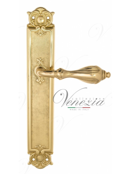 Ручка дверная на планке проходная Venezia Anafesto PL97 полированная латунь