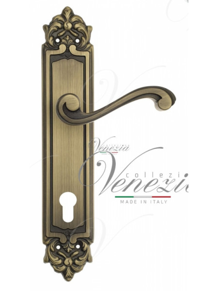 Ручка дверная на планке под цилиндр Venezia Vivaldi CYL PL96 матовая бронза