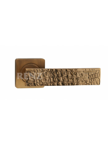 Ручка дверная на квадратной розетке RENZ Crocodile INDH 654-02 CF Кофе