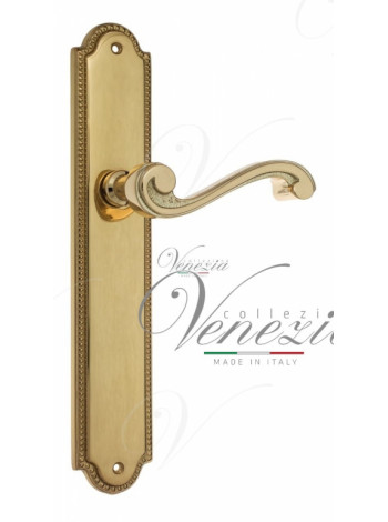 Ручка дверная на планке проходная Venezia Vivaldi PL98 полированная латунь