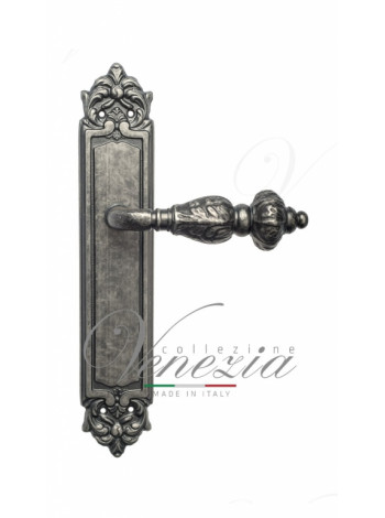 Ручка дверная на планке проходная Venezia Lucrecia PL96 античное серебро