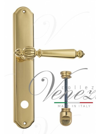 Ручка дверная на планке с фиксатором Venezia Pellestrina WC-1 PL02 полированная латунь