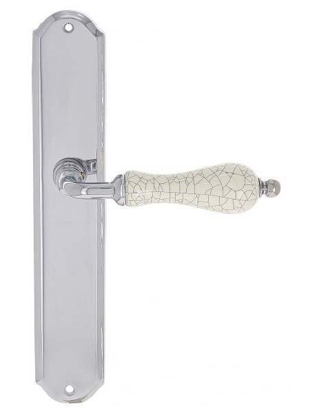 Дверная ручка Extreza DANA CRACKLE (Дана кракле) 306 на планке PL01 полированный хром F04
