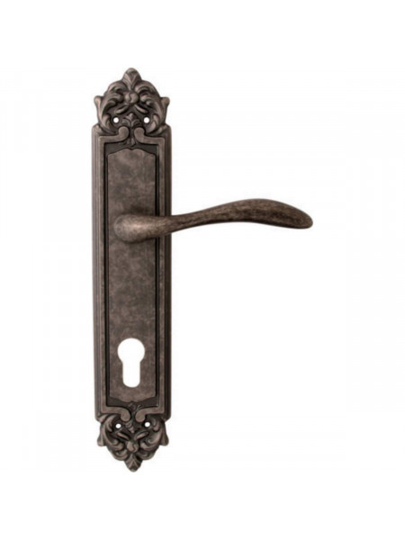 Дверная ручка на планке Melodia Laguna 132/229 Cyl Серебро античное