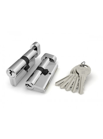Цилиндровый механизм с вертушкой R302/70 Mm (30+10+30) Cp Хром 5 Кл., Fuaro