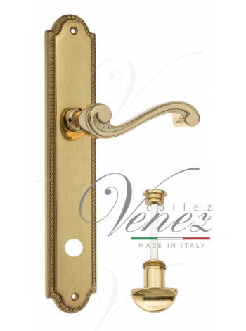 Ручка дверная на планке с фиксатором Venezia Vivaldi WC-2 PL98 полированная латунь