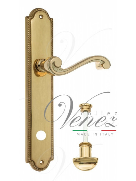 Ручка дверная на планке с фиксатором Venezia Vivaldi WC-2 PL98 полированная латунь