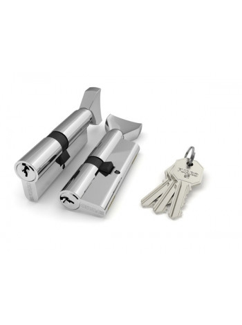 Цилиндровый механизм с вертушкой 100 Cm 80 Mm (35+10+35) Cp Хром, Fuaro