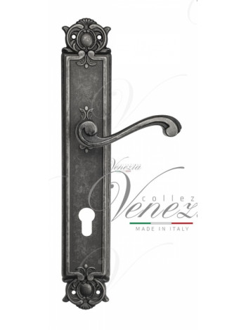 Ручка дверная на планке под цилиндр Venezia Vivaldi CYL PL97 античное серебро