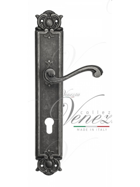 Ручка дверная на планке под цилиндр Venezia Vivaldi CYL PL97 античное серебро