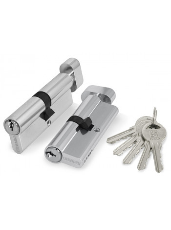 Цилиндровый механизм с вертушкой 100 ZM 70 mm (30+10+30) CP хром 5 кл.