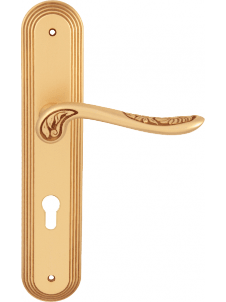 Дверная ручка на планке Melodia Daisy 285 Cyl/P 235 Золото французское