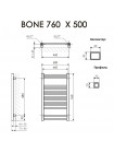 Полотенцесушитель электрический Terma Bone 760x500 белый глянец, RAL 9016