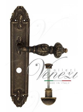 Ручка дверная на планке с фиксатором Venezia Lucrecia WC-2 PL90 античная бронза