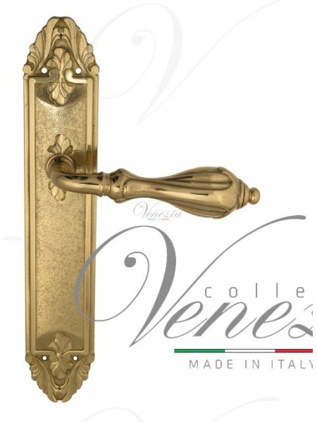 Ручка дверная на планке проходная Venezia Anafesto PL90 полированная латунь