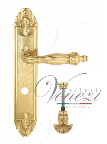 Ручка дверная на планке с фиксатором Venezia Olimpo WC-4 PL90 полированная латунь