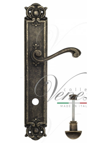 Ручка дверная на планке с фиксатором Venezia Vivaldi WC-2 PL97 античная бронза