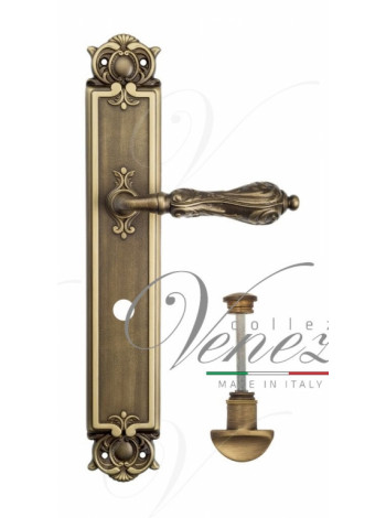 Ручка дверная на планке с фиксатором Venezia Monte Cristo WC-2 PL97 матовая бронза