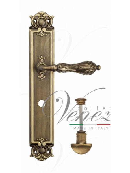 Ручка дверная на планке с фиксатором Venezia Monte Cristo WC-2 PL97 матовая бронза