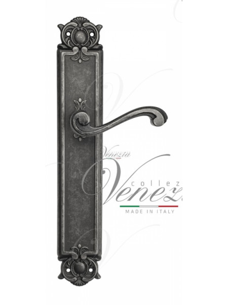 Ручка дверная на планке проходная Venezia Vivaldi PL97 античное серебро