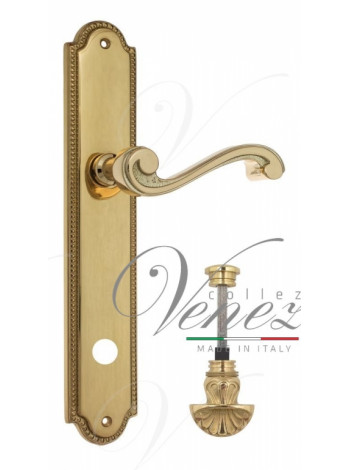 Ручка дверная на планке с фиксатором Venezia Vivaldi WC-4 PL98 полированная латунь