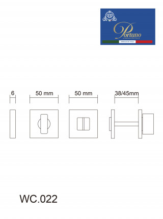 Ручка поворотная Portuno WC.022 PVD Полированное золото WC.022.06 (WC фиксатор)
