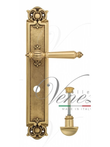 Ручка дверная на планке с фиксатором Venezia Pellestrina WC-2 PL97 французское золото + коричневый
