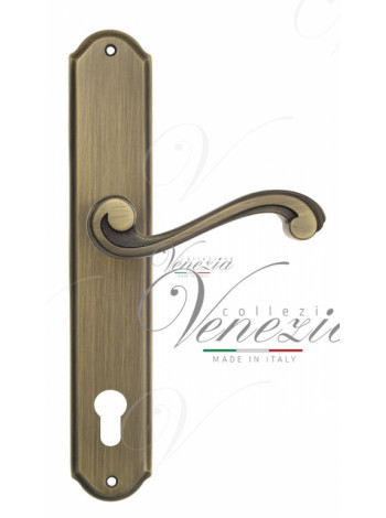 Ручка дверная на планке под цилиндр Venezia Vivaldi CYL PL02 матовая бронза