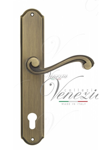 Ручка дверная на планке под цилиндр Venezia Vivaldi CYL PL02 матовая бронза
