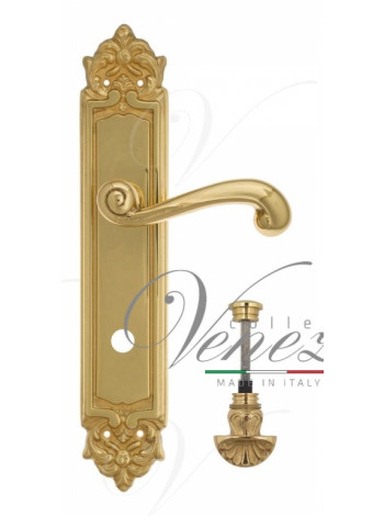 Ручка дверная на планке с фиксатором Venezia Carnevale WC-4 PL96 полированная латунь