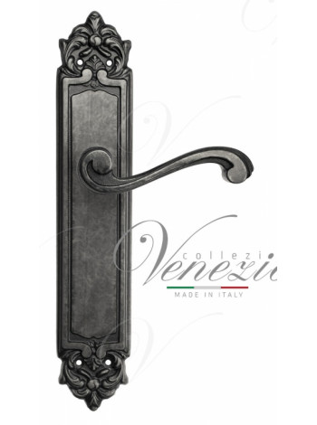 Ручка дверная на планке проходная Venezia Vivaldi PL96 античное серебро