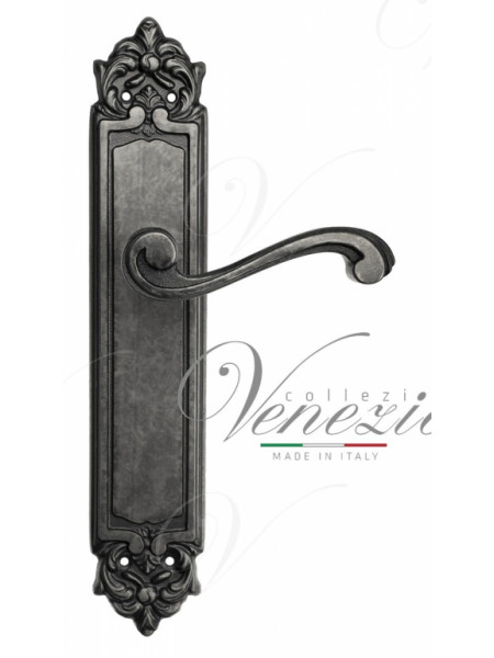 Ручка дверная на планке проходная Venezia Vivaldi PL96 античное серебро