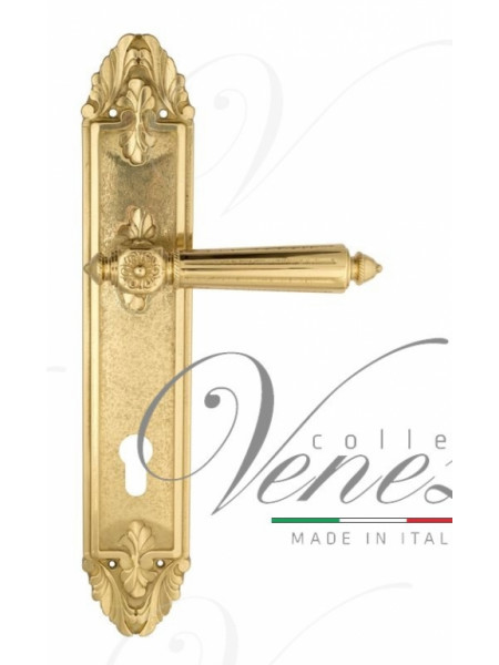 Ручка дверная на планке под цилиндр Venezia Castello CYL PL90 полированная латунь