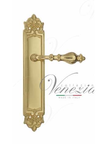 Ручка дверная на планке проходная Venezia Gifestion PL96 полированная латунь