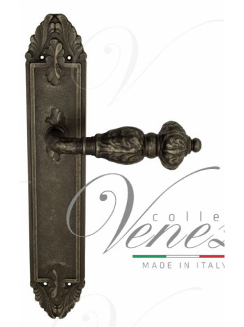 Ручка дверная на планке проходная Venezia Lucrecia PL90 античное серебро