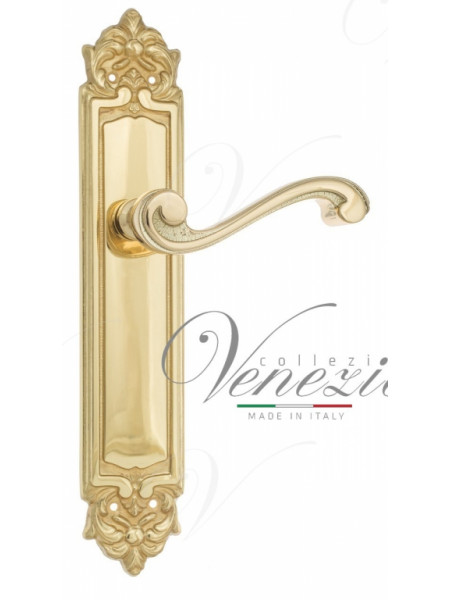 Ручка дверная на планке проходная Venezia Vivaldi PL96 полированная латунь
