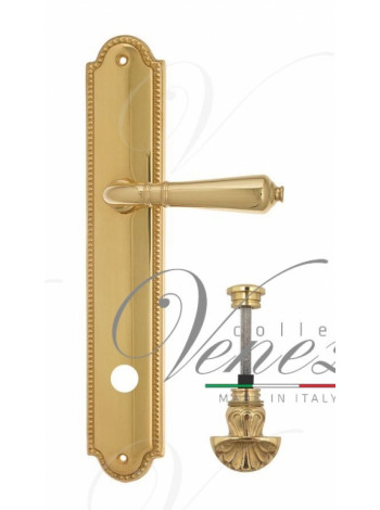 Ручка дверная на планке с фиксатором Venezia Vignole WC-4 PL98 полированная латунь