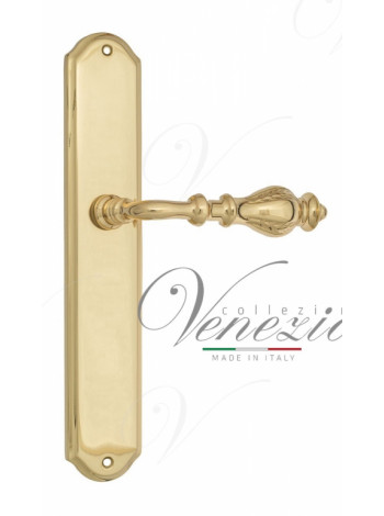 Ручка дверная на планке проходная Venezia Gifestion PL02 полированная латунь