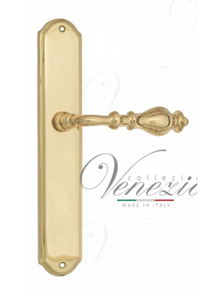 Ручка дверная на планке проходная Venezia Gifestion PL02 полированная латунь