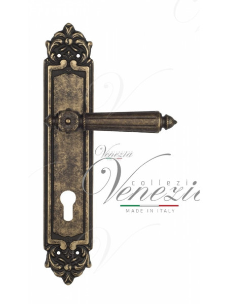 Ручка дверная на планке под цилиндр Venezia Castello CYL PL96 античная бронза