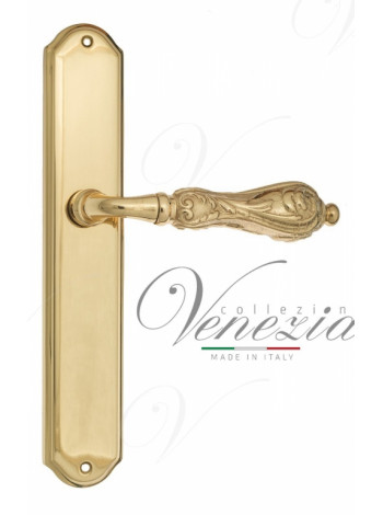 Ручка дверная на планке проходная Venezia Monte Cristo PL02 полированная латунь