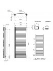 Полотенцесушитель электрический Terma Dexter 1220x500 черный матовый RAL 9005