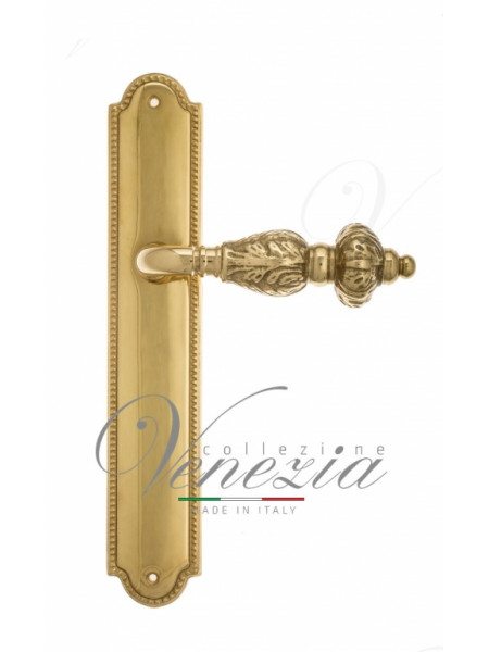 Ручка дверная на планке с фиксатором Venezia Lucrecia WC-2 PL98 полированная латунь